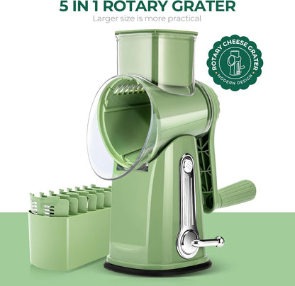 Effortless 5-Blade Rotary Kitchen Slicer