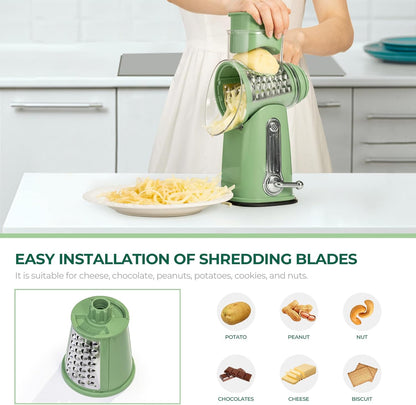 Effortless 5-Blade Rotary Kitchen Slicer