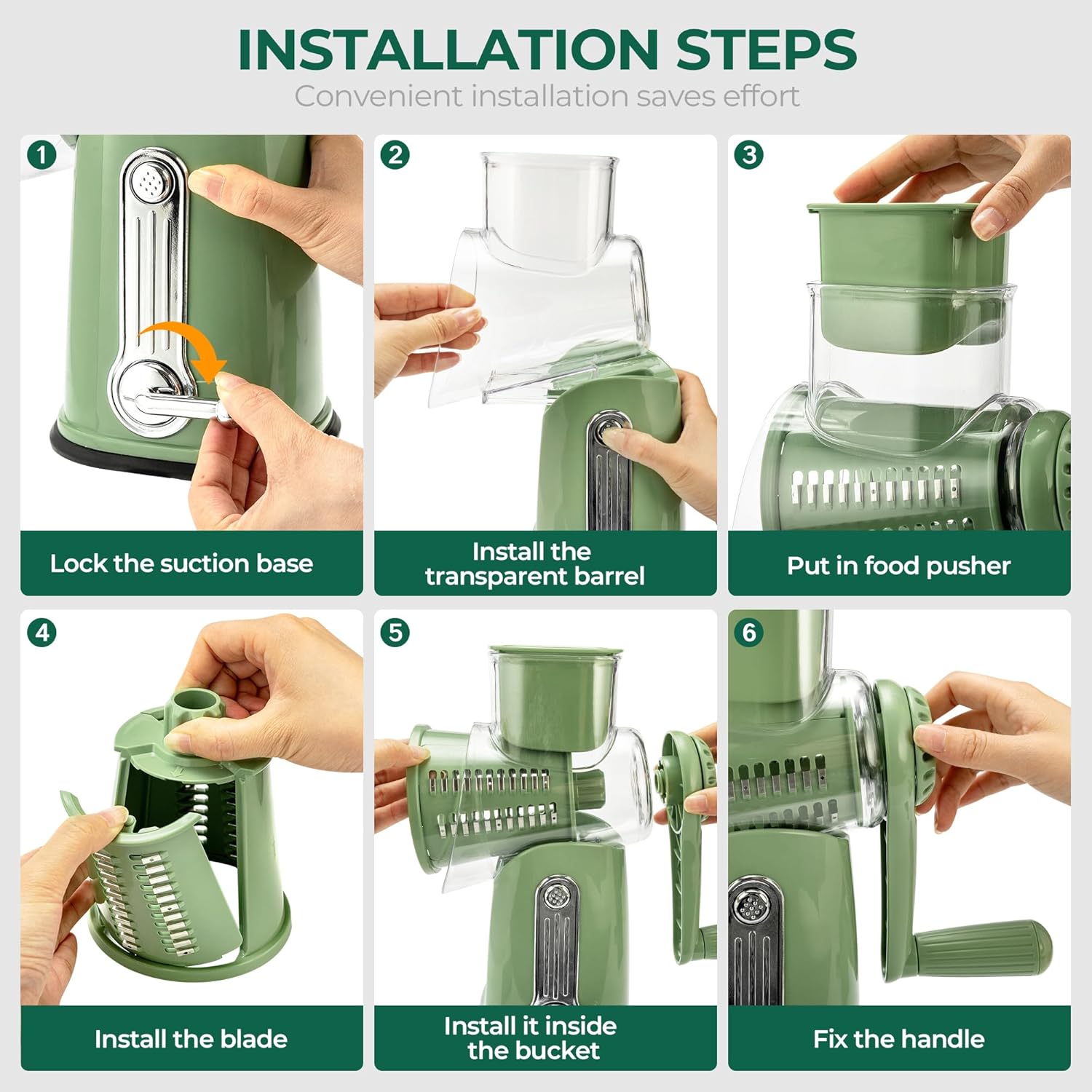 Effortless 5-Blade Rotary Kitchen Slicer